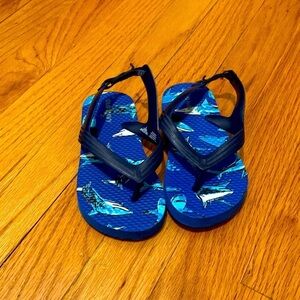 Blue shark sandals toddler size 8